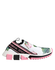 White Rose Print Sorrento Sneakers Shoes