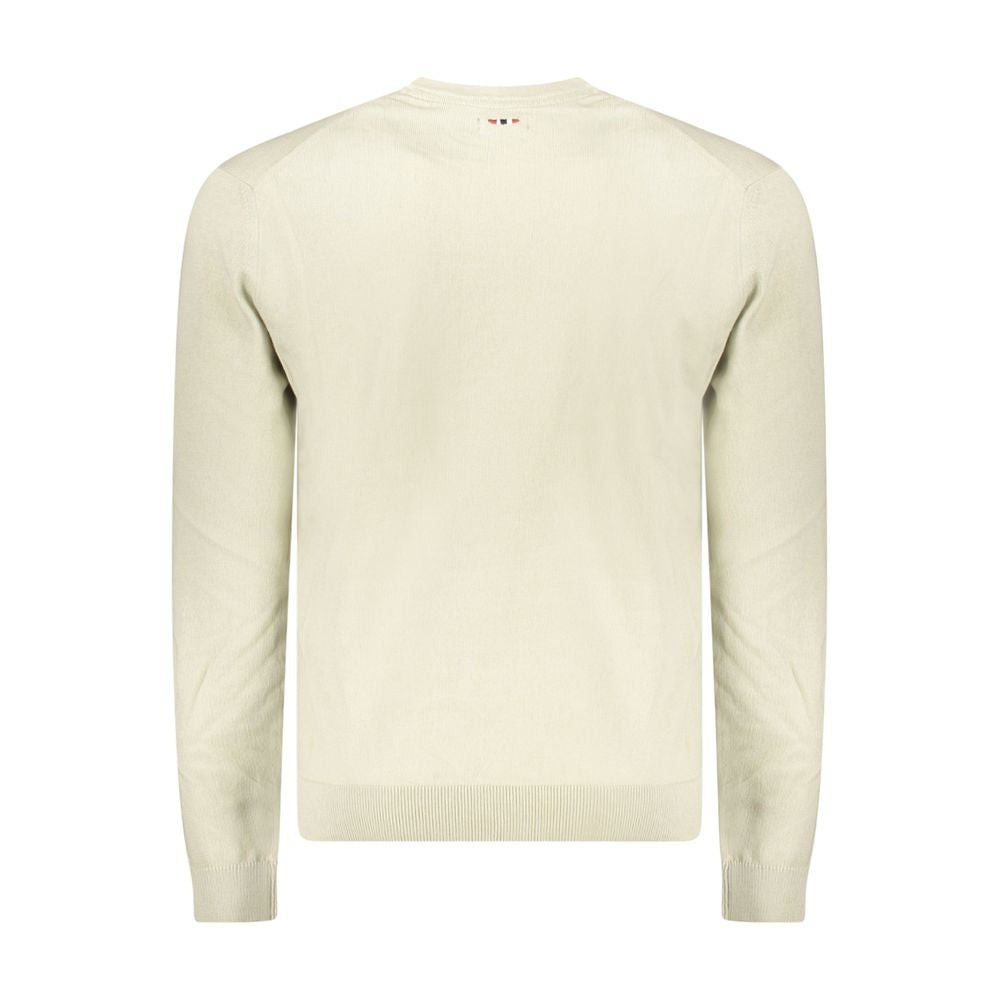 Napapijri Beige Cotton Embroidered Sweater