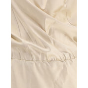 Cream Silk Casual Dress