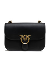Black Leather Love Bell Classic Shoulder Bag
