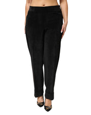Black High Waist Straight Dress Trouser Pants