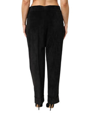 Black High Waist Straight Dress Trouser Pants
