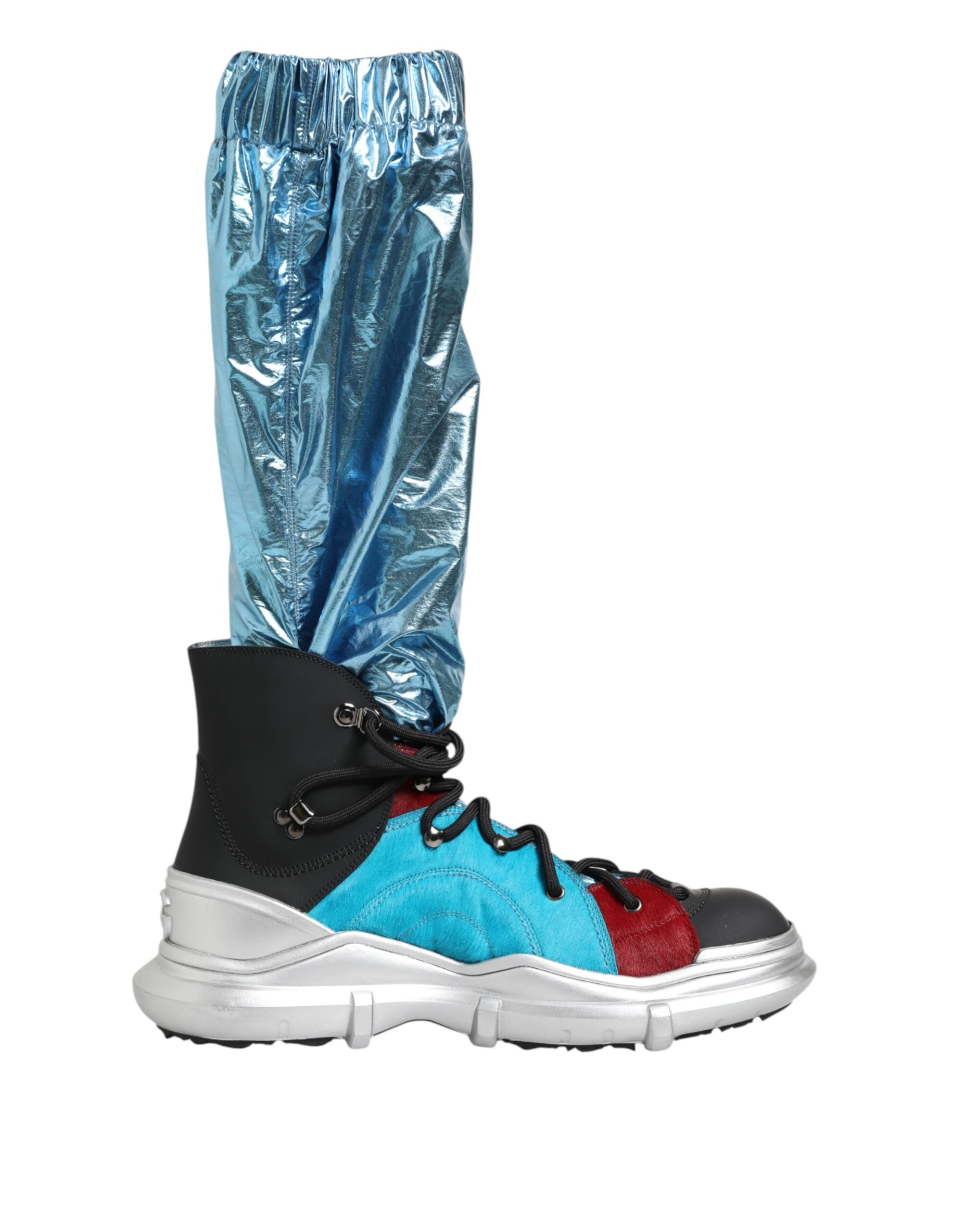 Dolce & Gabbana Blue Calfskin Over The Knee Socks Boots