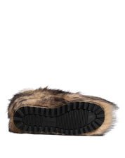 Brown Faux Skim Ski Fur Men Short Boots Shoes