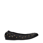 Black Leather Ballet Flats