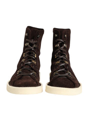 Brown Suede Lace Up Ankle Short Boots Shoes