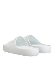 White Logo Slides Sandals Men Beachwear Shoes