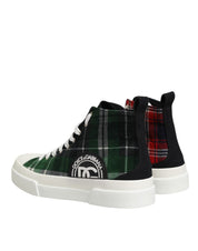 Multicolor Cotton High Top Men Sneakers Shoes