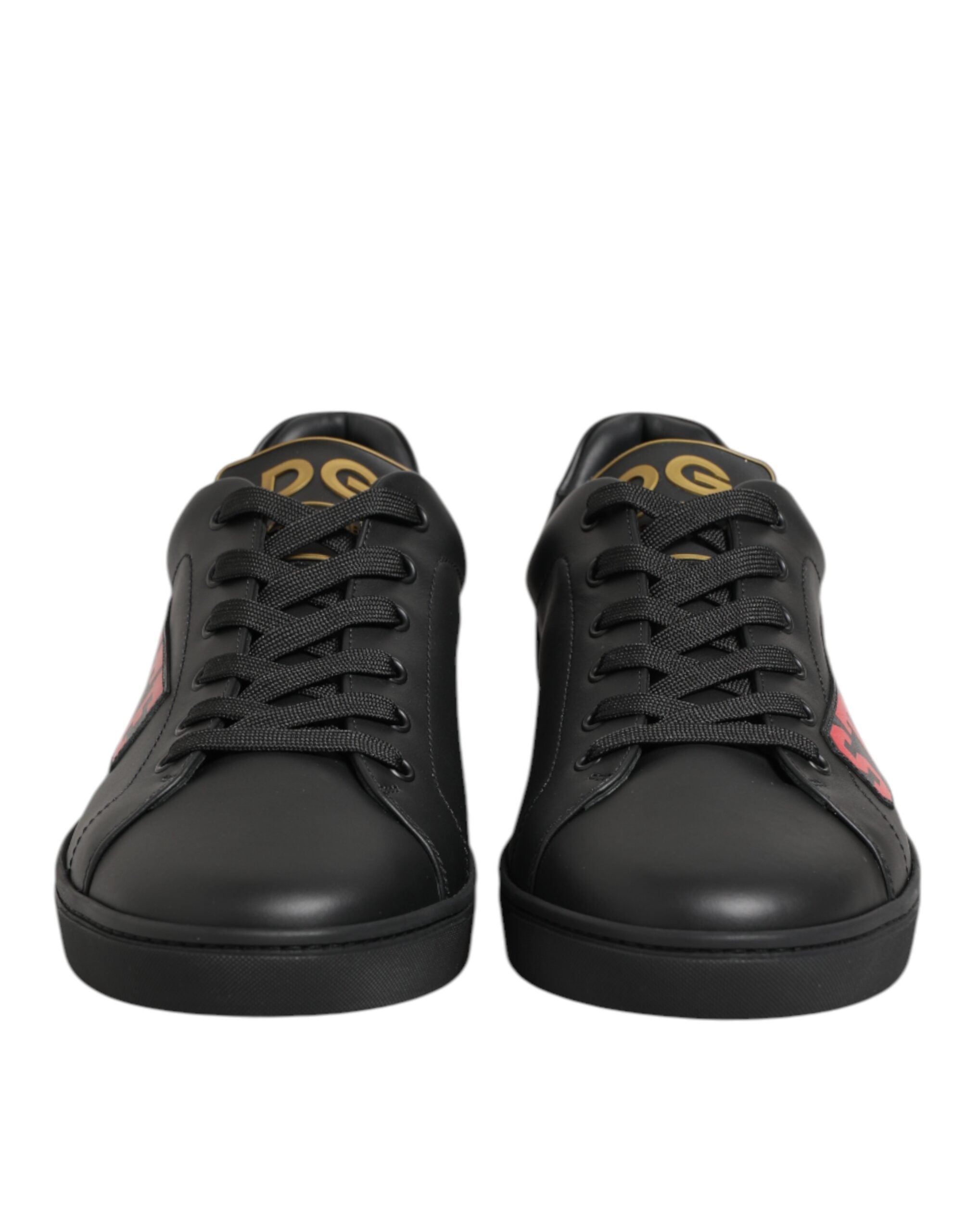 Dolce &amp; Gabbana Black Calfskin Low Top Sneakers