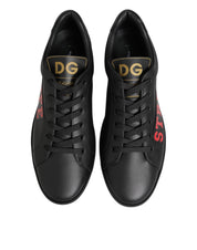 Dolce & Gabbana Black Calfskin Low Top Sneakers