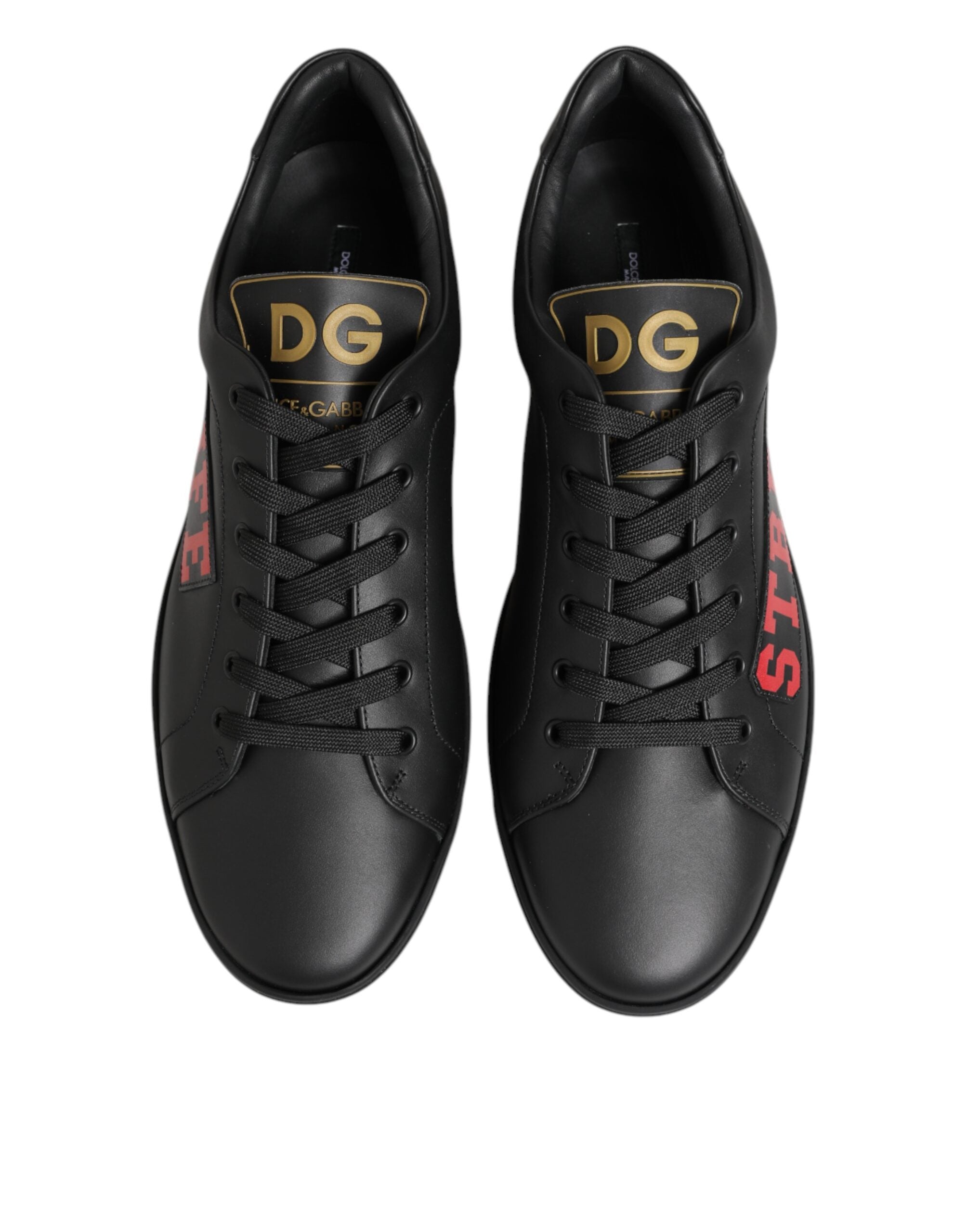 Dolce & Gabbana Black Calfskin Low Top Sneakers