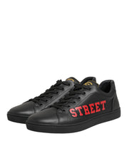 Dolce & Gabbana Black Calfskin Low Top Sneakers