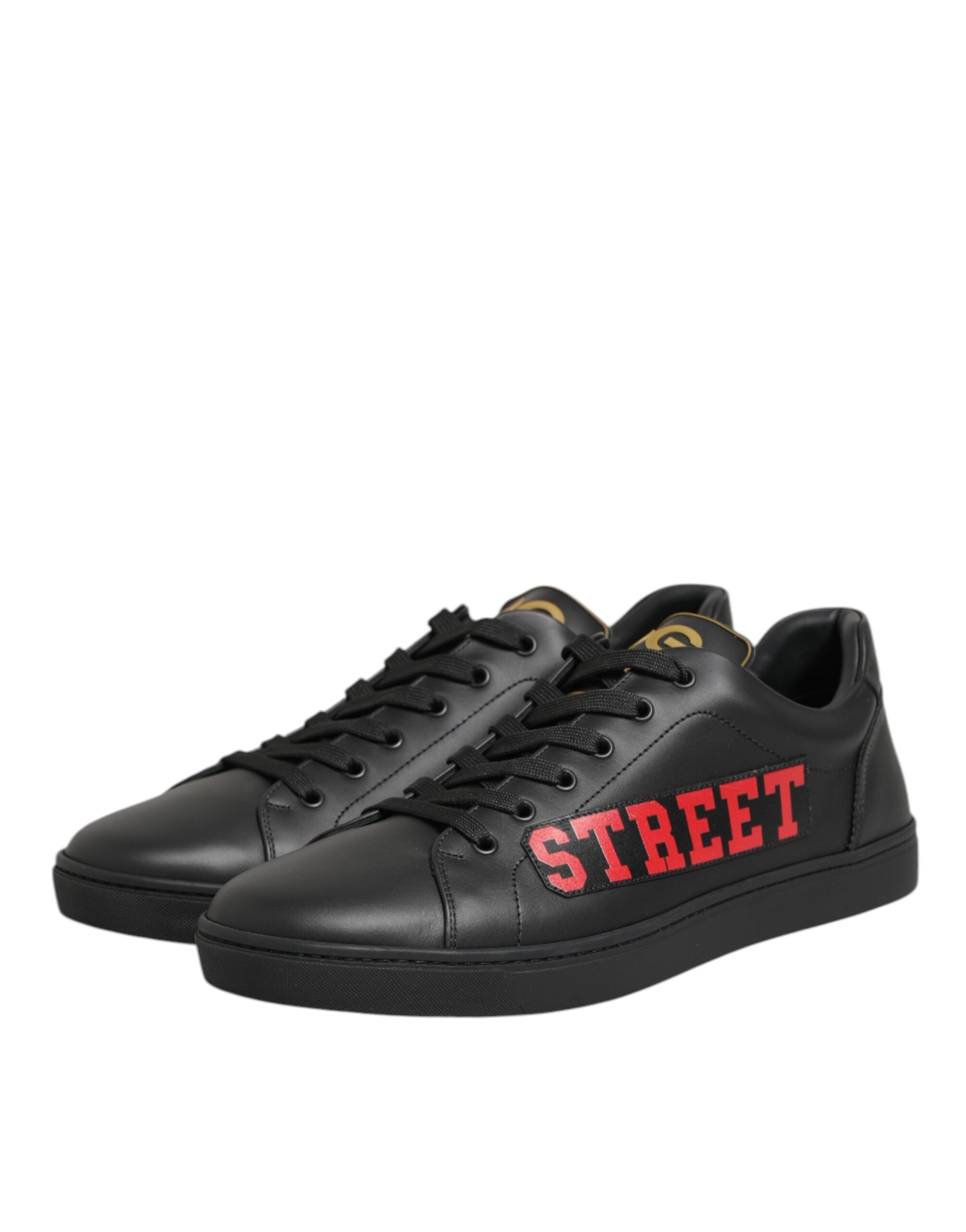 Dolce & Gabbana Black Calfskin Low Top Sneakers