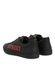 Dolce & Gabbana Black Calfskin Low Top Sneakers