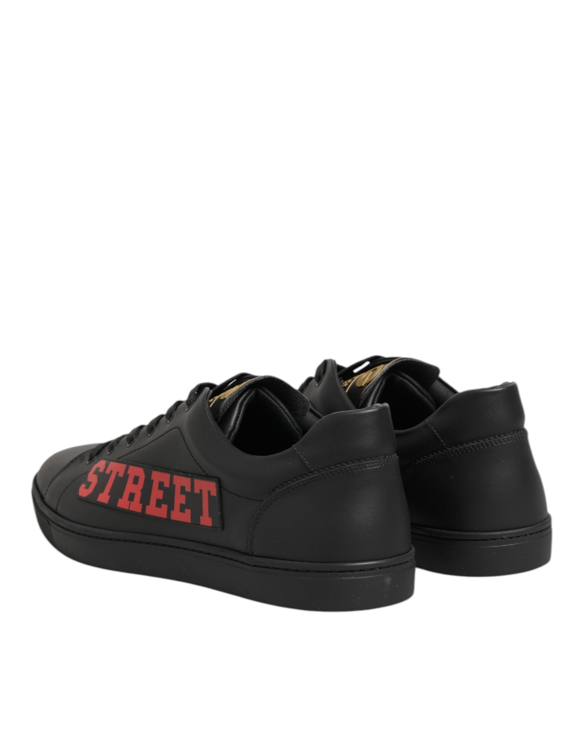 Dolce & Gabbana Black Calfskin Low Top Sneakers