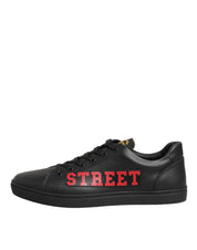 Dolce & Gabbana Black Calfskin Low Top Sneakers