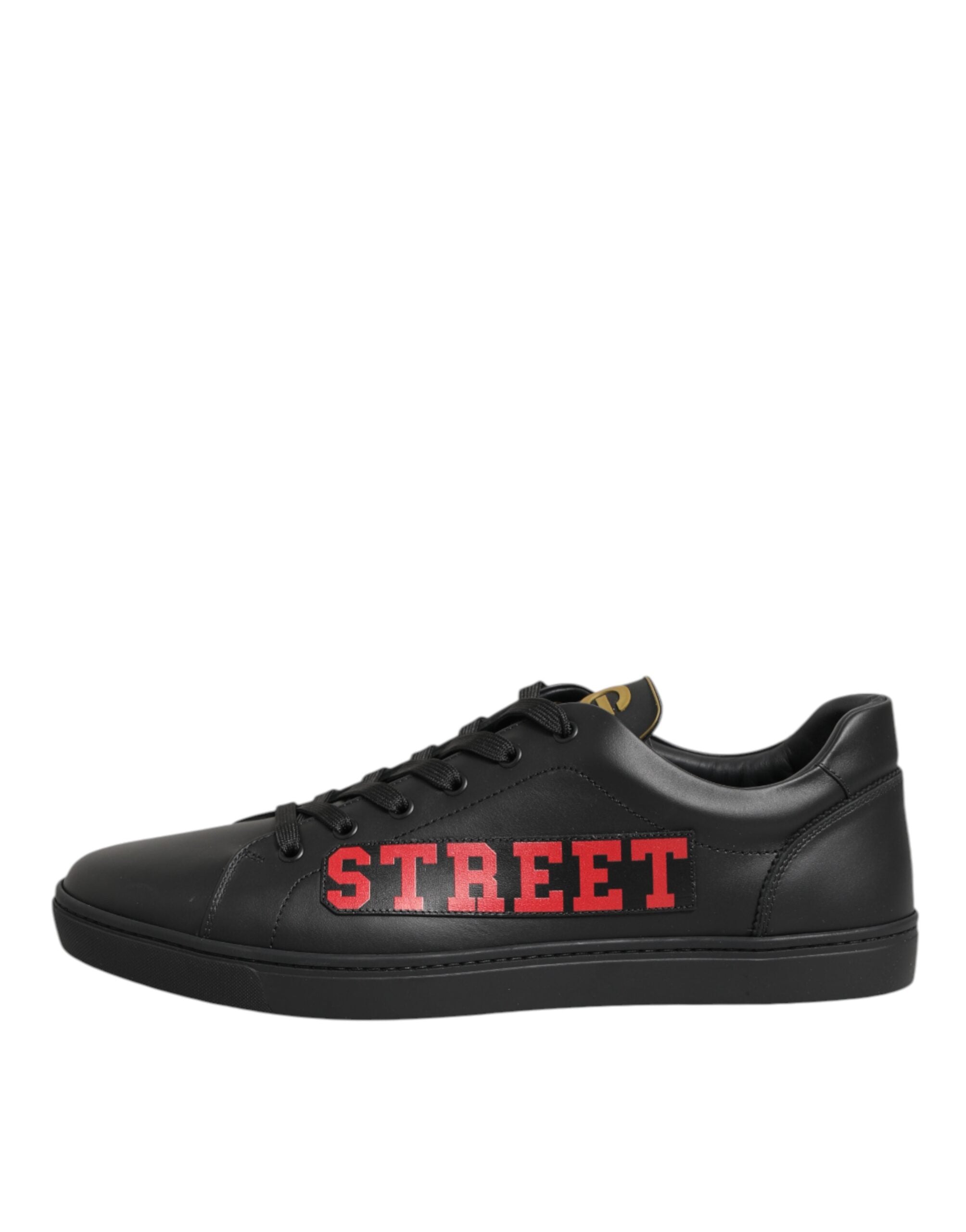 Dolce & Gabbana Black Calfskin Low Top Sneakers