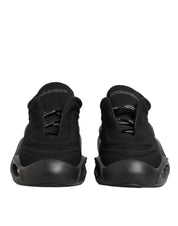Svarta låga sneakers med syntetisk snörning