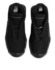 Svarta låga sneakers med syntetisk snörning