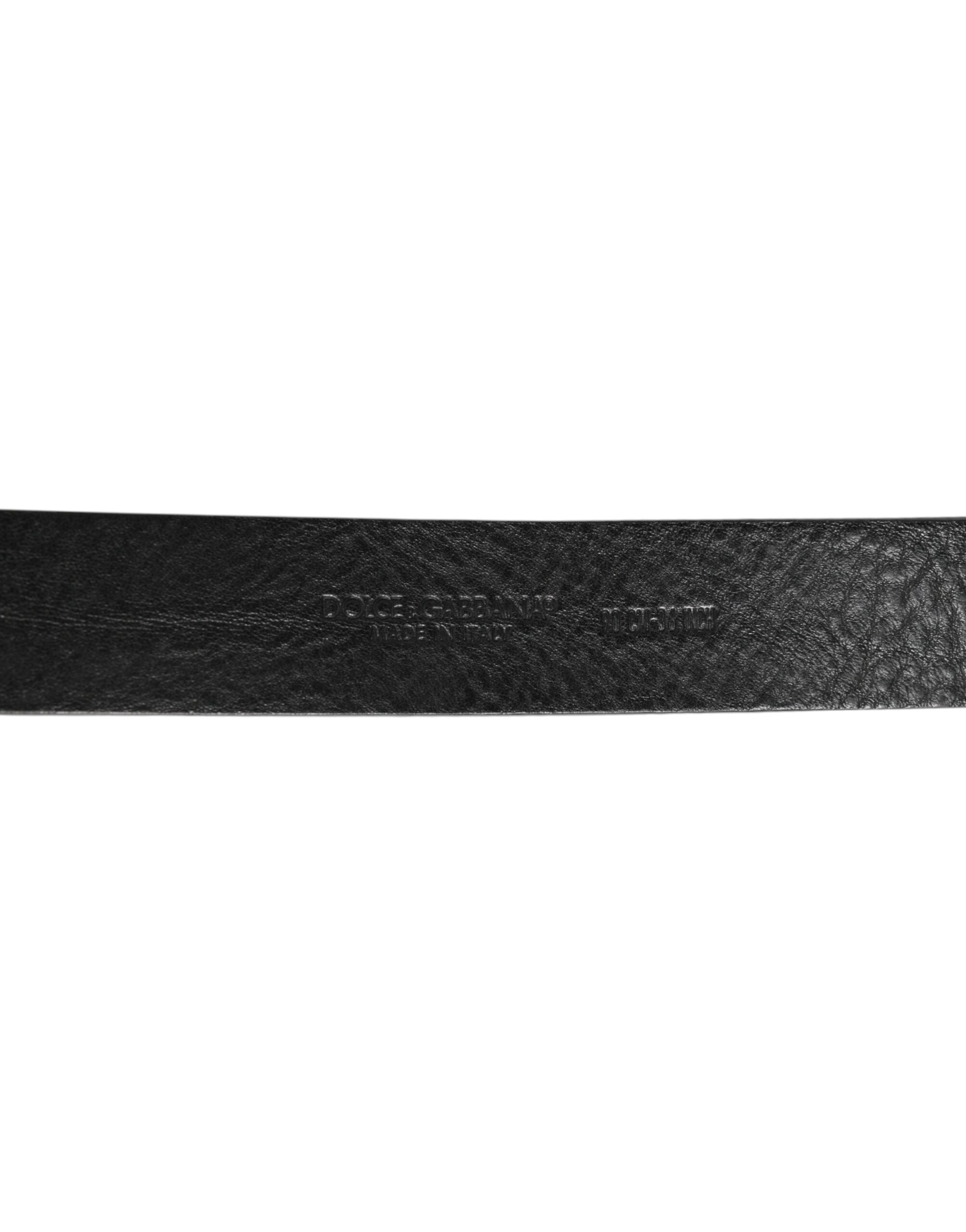Svart läderklassisk metallogo-bälte