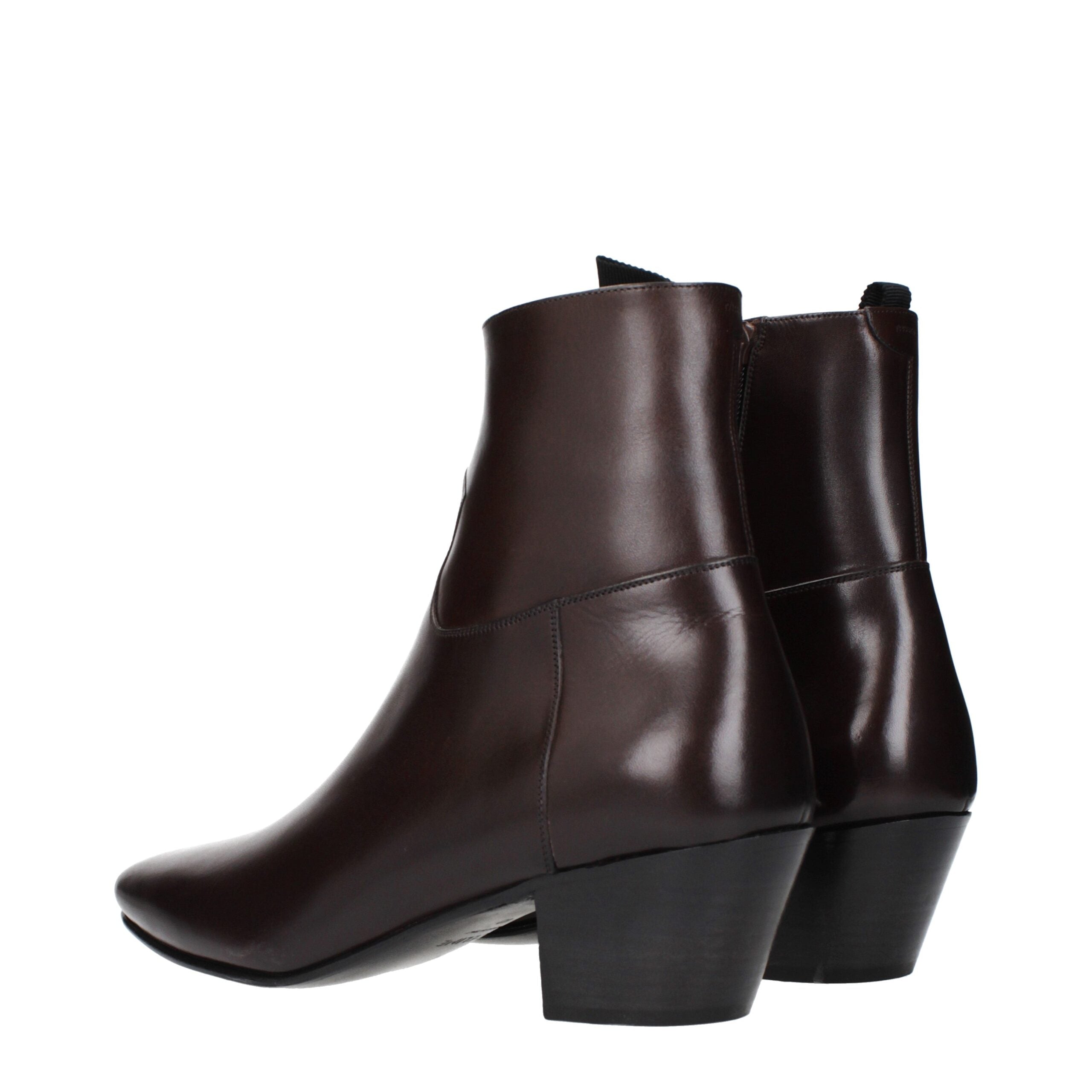 Red Leather Ankle Boots