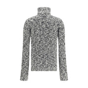 White Fleece Wool Turtleneck