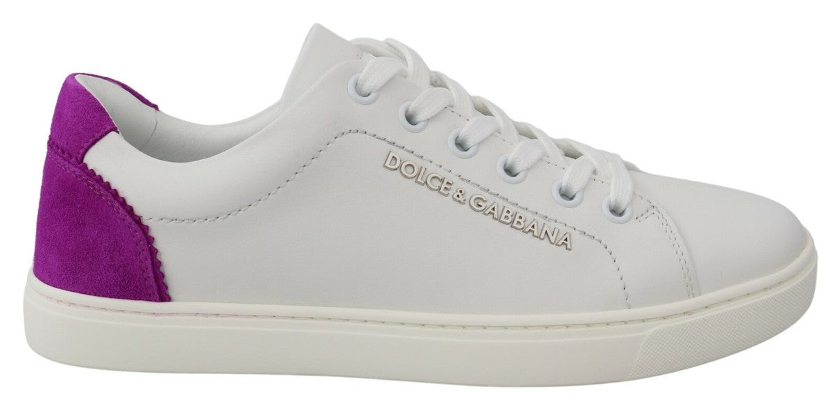 Dolce & Gabbana White Suede Low Top Sneakers