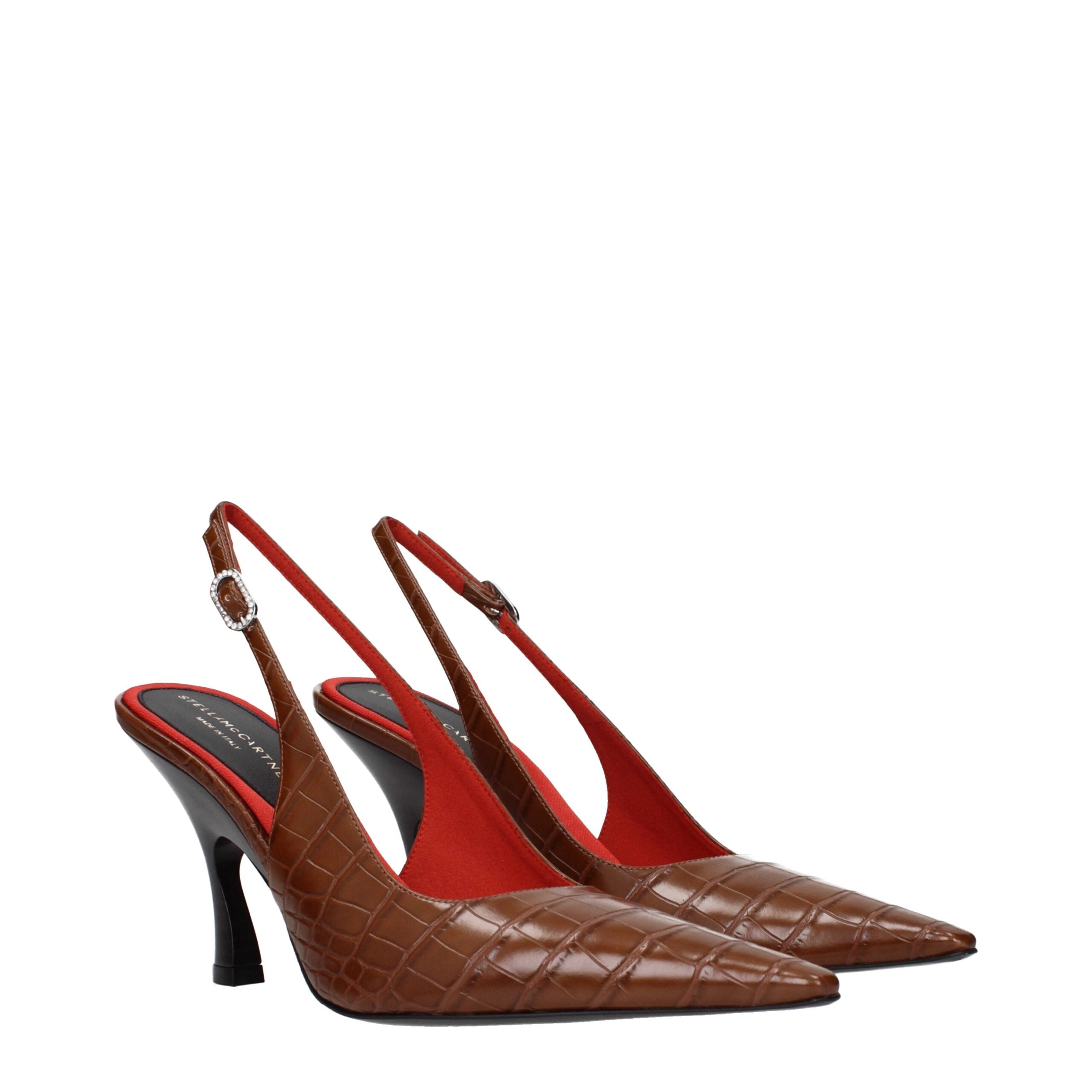 Stella McCartney Brown Eco Leather High-Heel Pumps