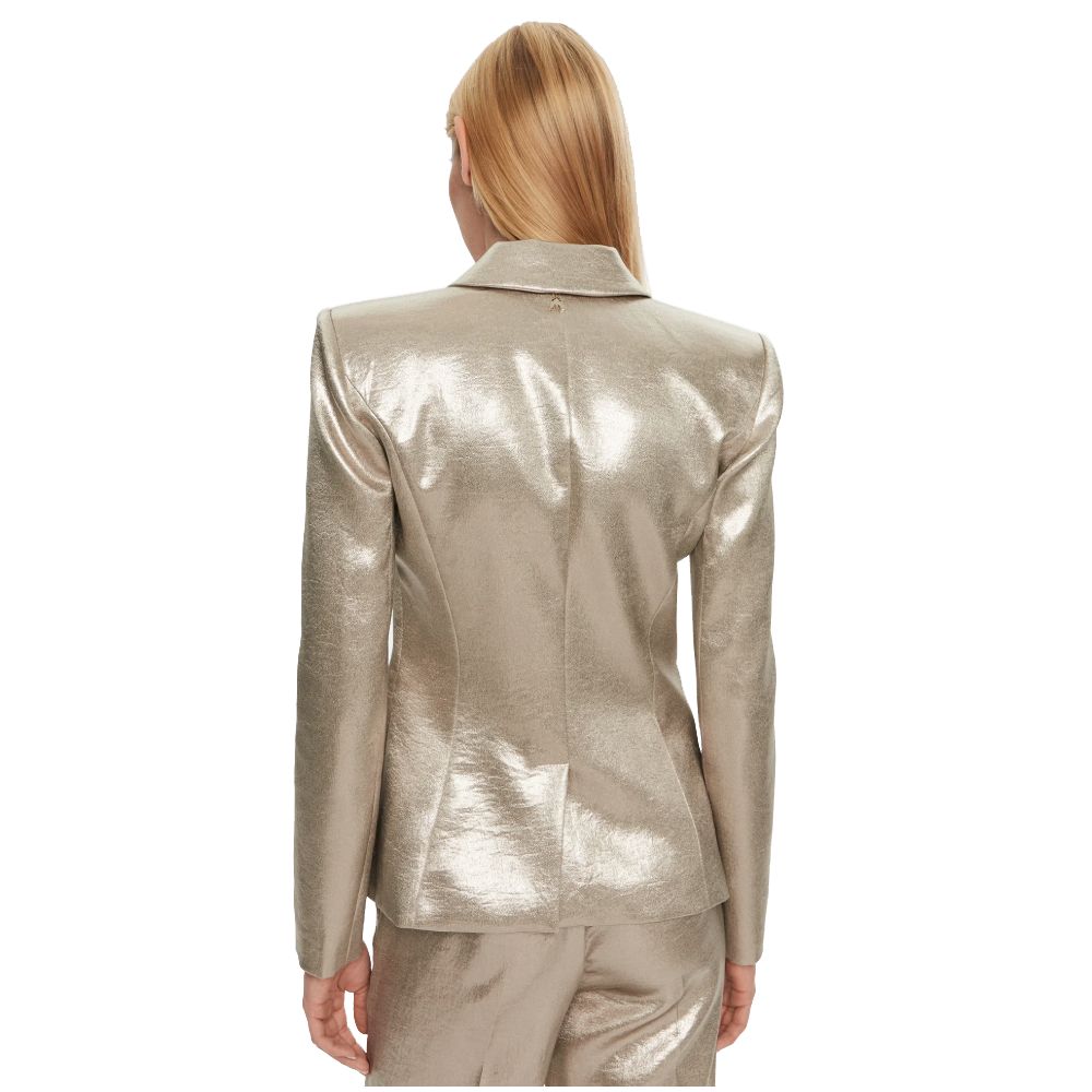 Gul polyesterblazer
