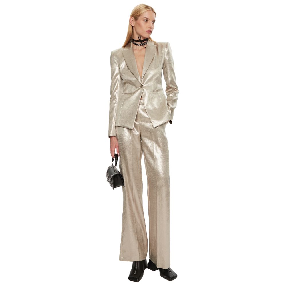 Gul polyesterblazer