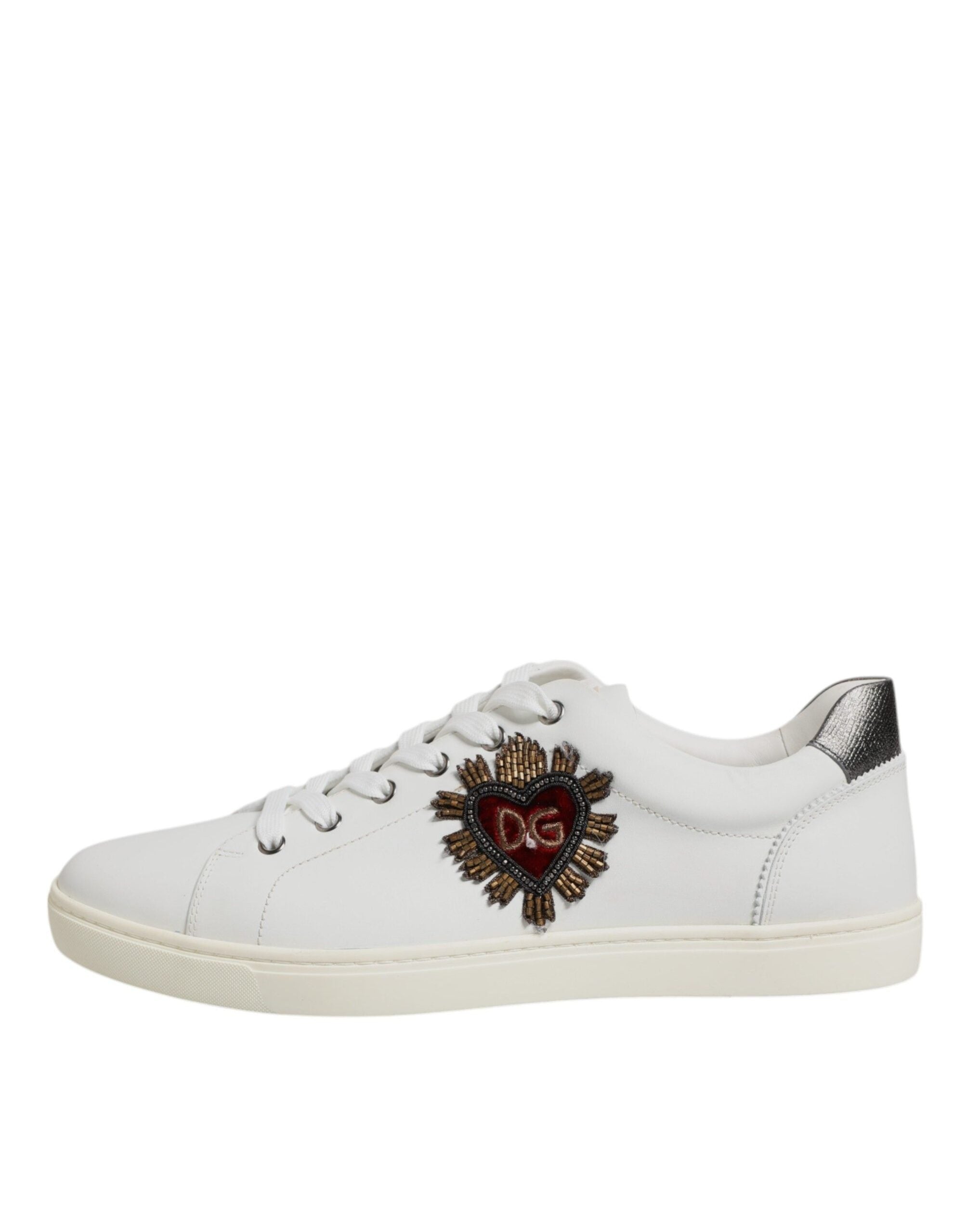 Dolce & Gabbana White Calf Leather Low Top Sneakers