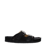 Isabel Marant Black Suede Open Toe Slippers