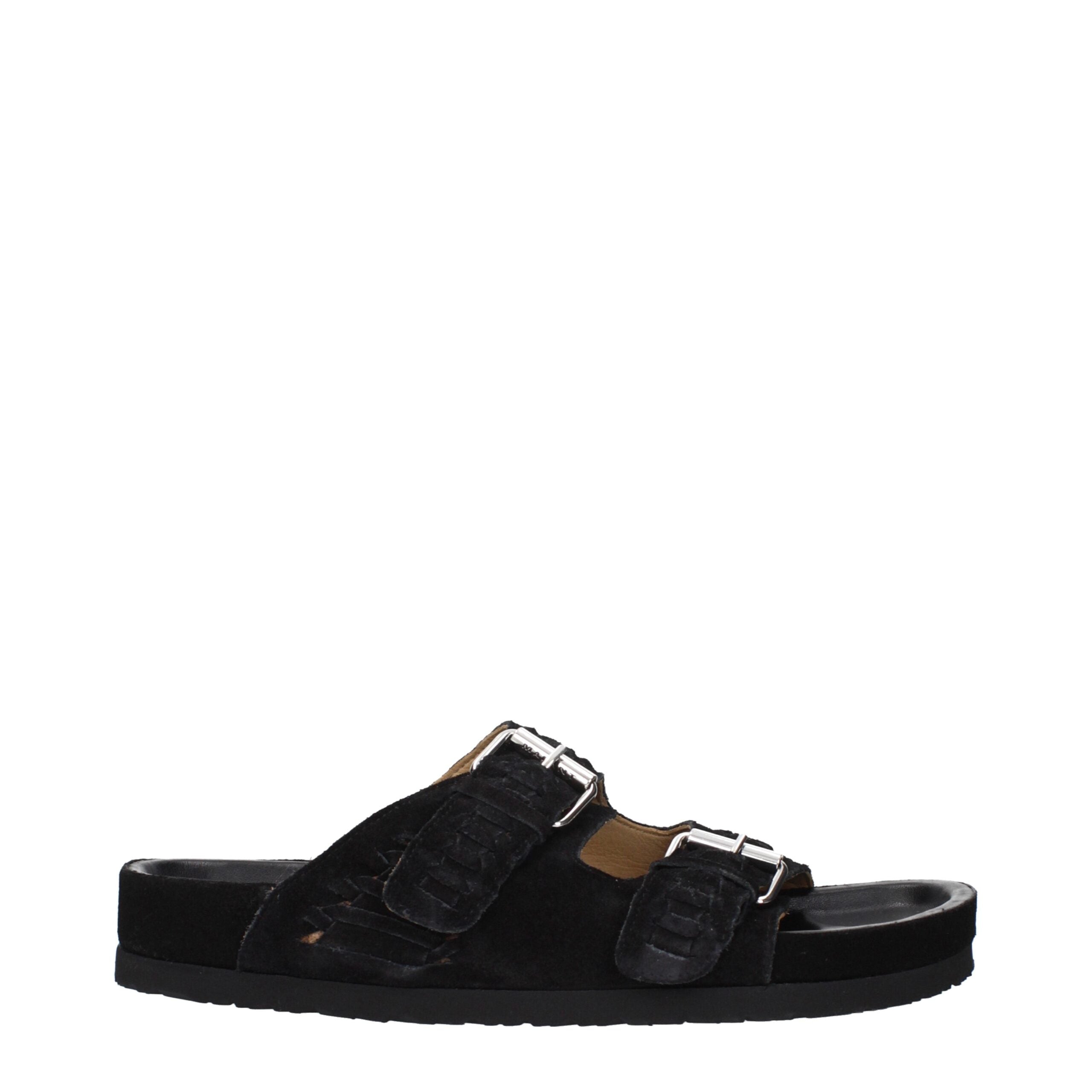 Isabel Marant Black Suede Open Toe Slippers