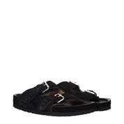 Isabel Marant Black Suede Open Toe Slippers