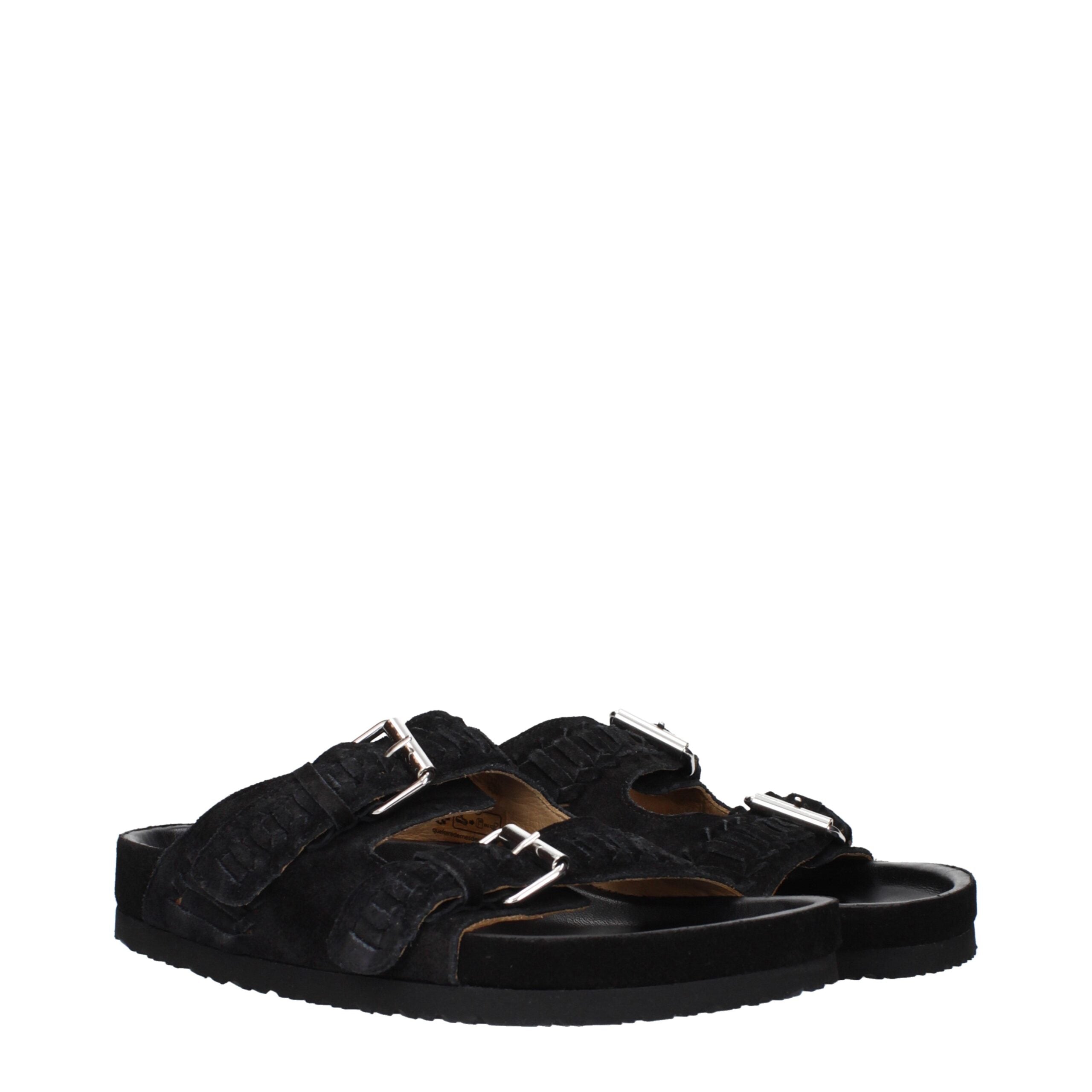 Isabel Marant Black Suede Open Toe Slippers