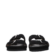 Isabel Marant Black Suede Open Toe Slippers