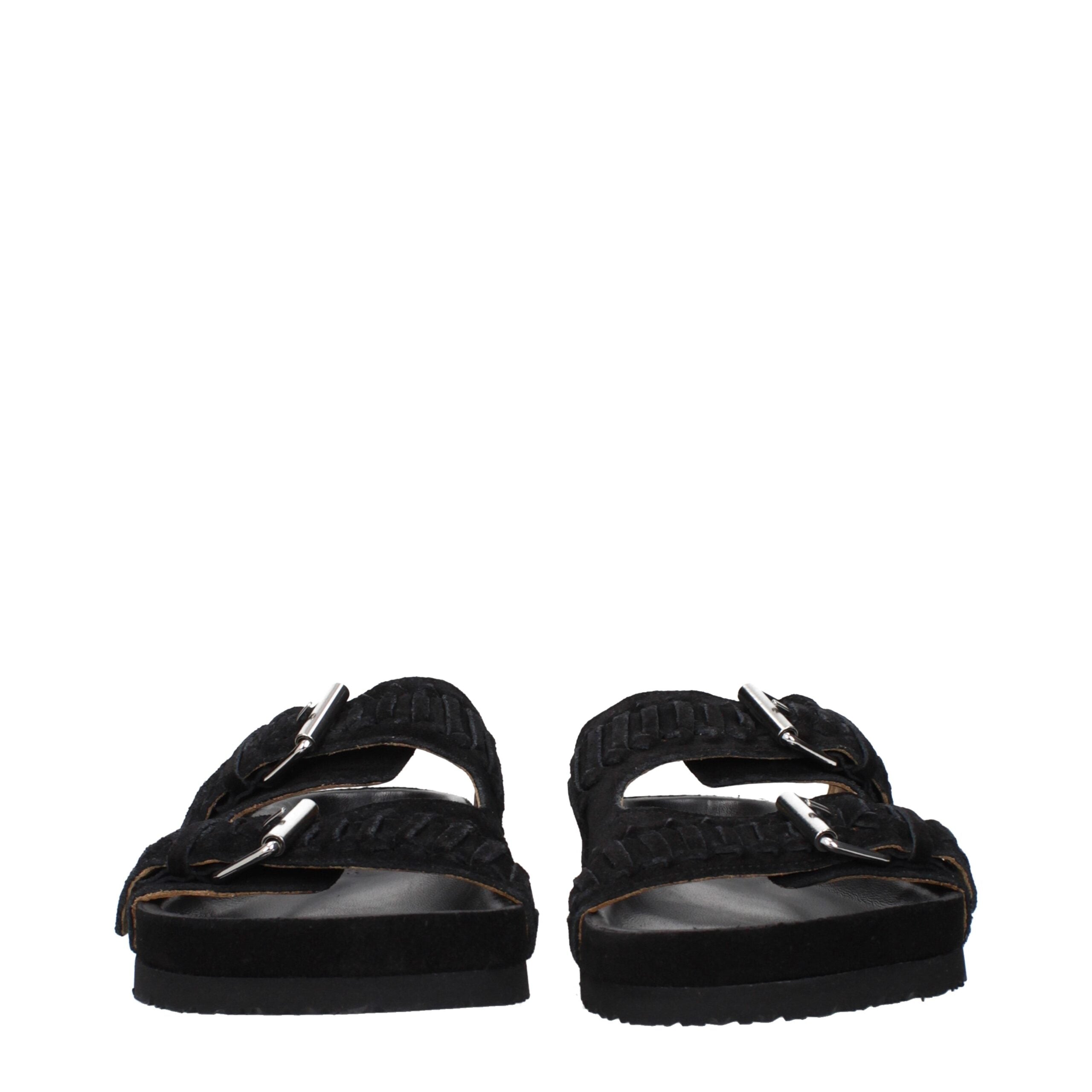 Isabel Marant Black Suede Open Toe Slippers
