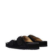 Isabel Marant Black Suede Open Toe Slippers