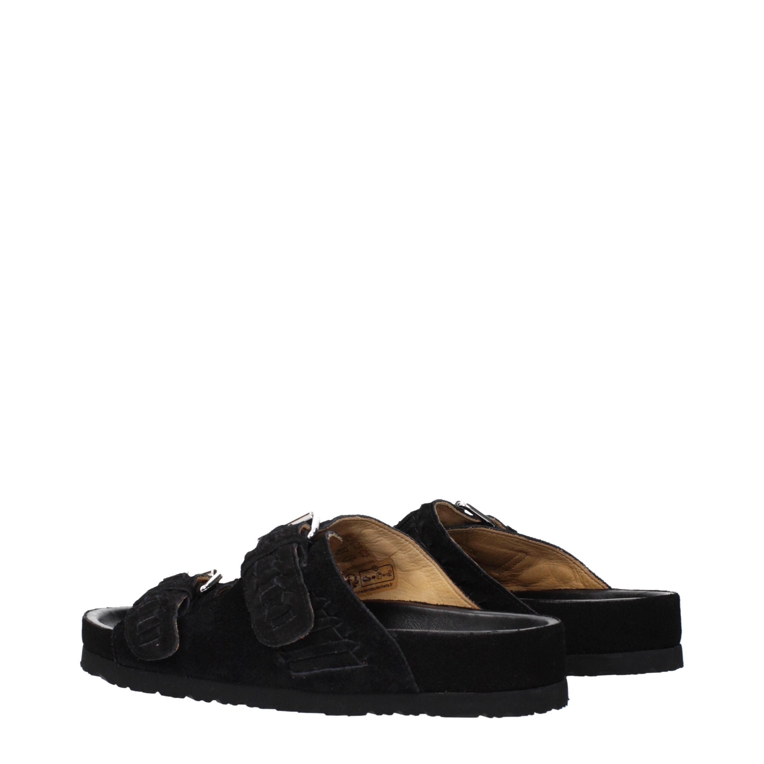 Isabel Marant Black Suede Open Toe Slippers