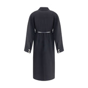 Black Fleece Wool Coat
