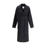 Black Fleece Wool Coat