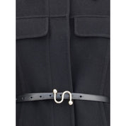 Black Fleece Wool Coat