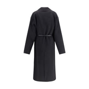 Black Fleece Wool Coat