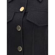 Black Fleece Wool Coat