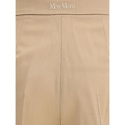 Beige Fleece Wool Casual Pants