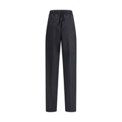 Black Fleece Wool Casual Pants