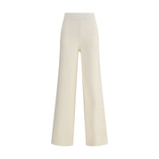 Cream Viscose Casual Pants