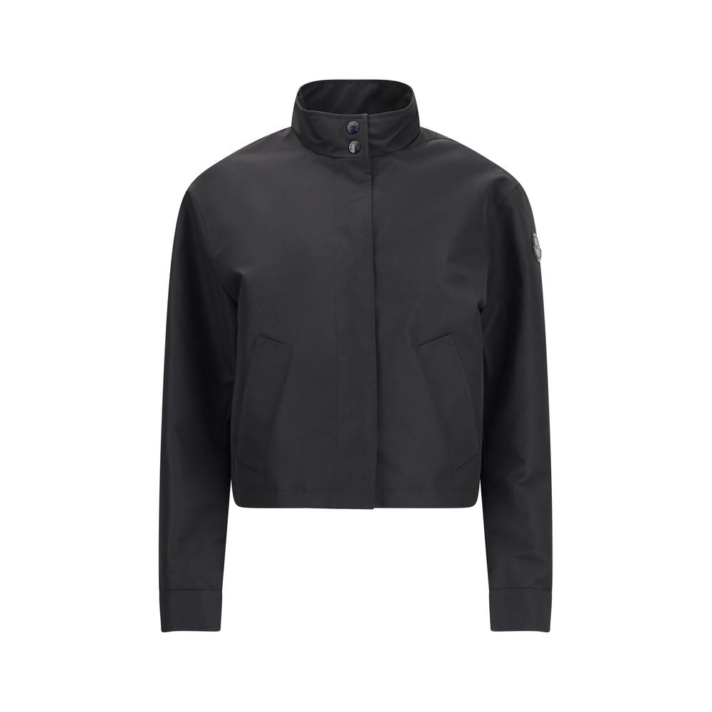 Black Polyester Full-Length Jacket