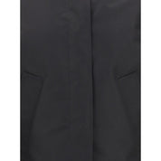 Black Polyester Full-Length Jacket