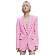 Pink Polyester Blazer